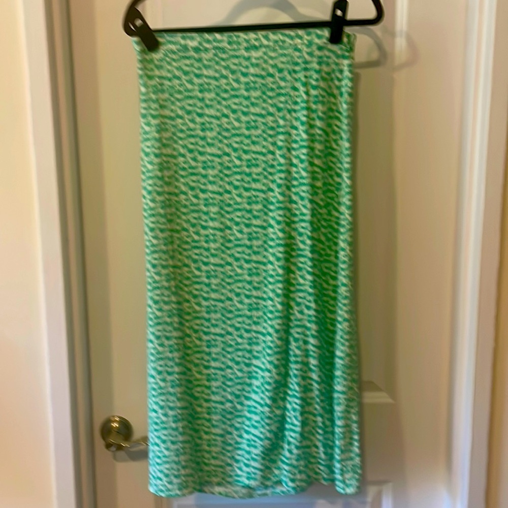 Green and white Zara skirt.  Excellent condition!